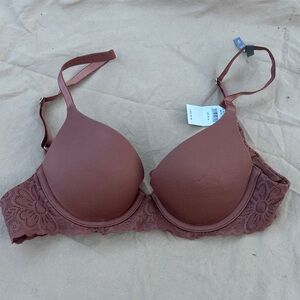 Aerie Brown Lace Detail Bra